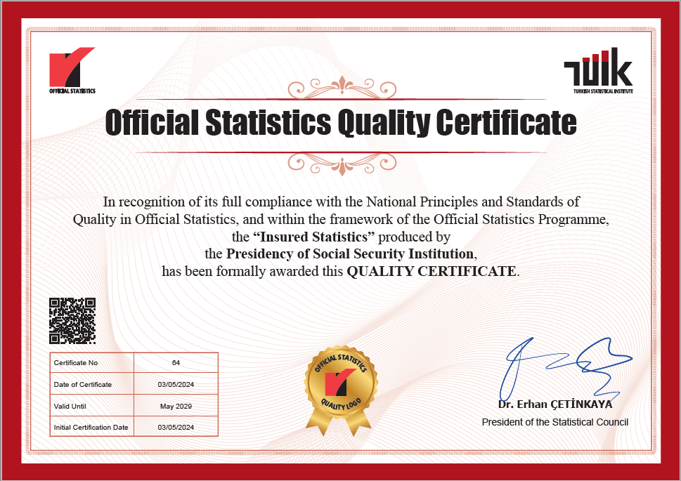 Official Statistics Quality Certificate